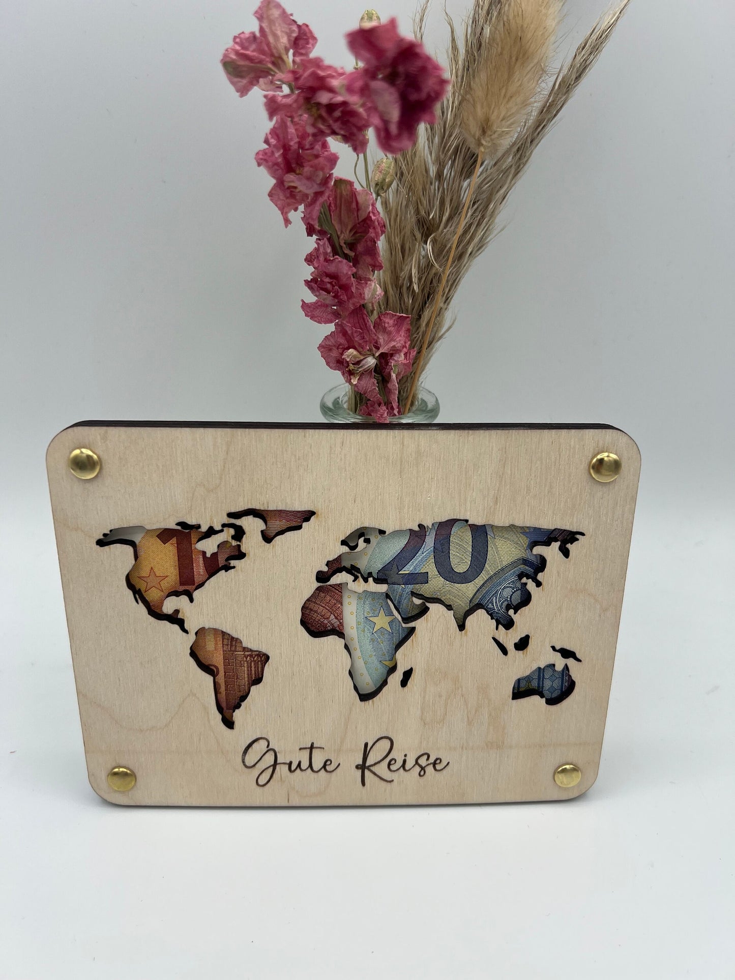 Geldgeschenk Wunscherfüller zum Geburtstag, Hochzeit, Reise aus Holz, Geschenk Geschenkidee von Herzen,Geburtstagsgeschenk Hochzeitsgeschenk