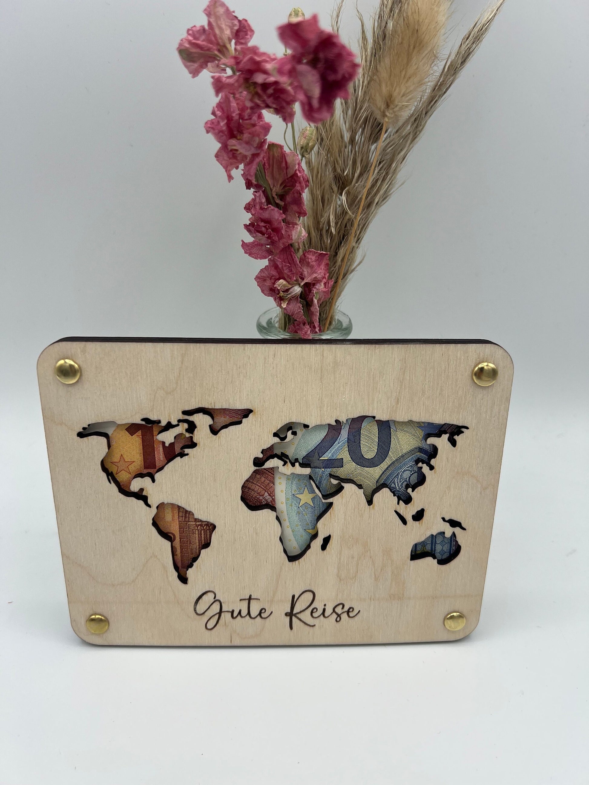 Geldgeschenk Wunscherfüller zum Geburtstag, Hochzeit, Reise aus Holz, Geschenk Geschenkidee von Herzen,Geburtstagsgeschenk Hochzeitsgeschenk