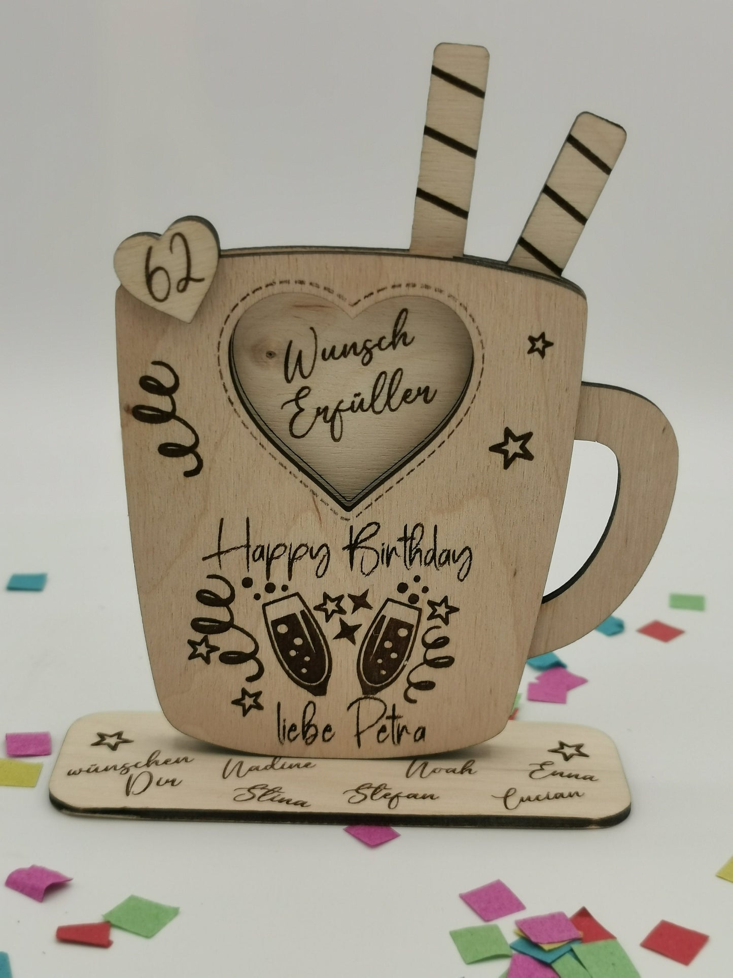 Gutschein Aufsteller - Individuelle Holzidee für Geburtstagsgeschenke, DIY Geschenke für Frauen & Männer, Abschluss Jubilare
