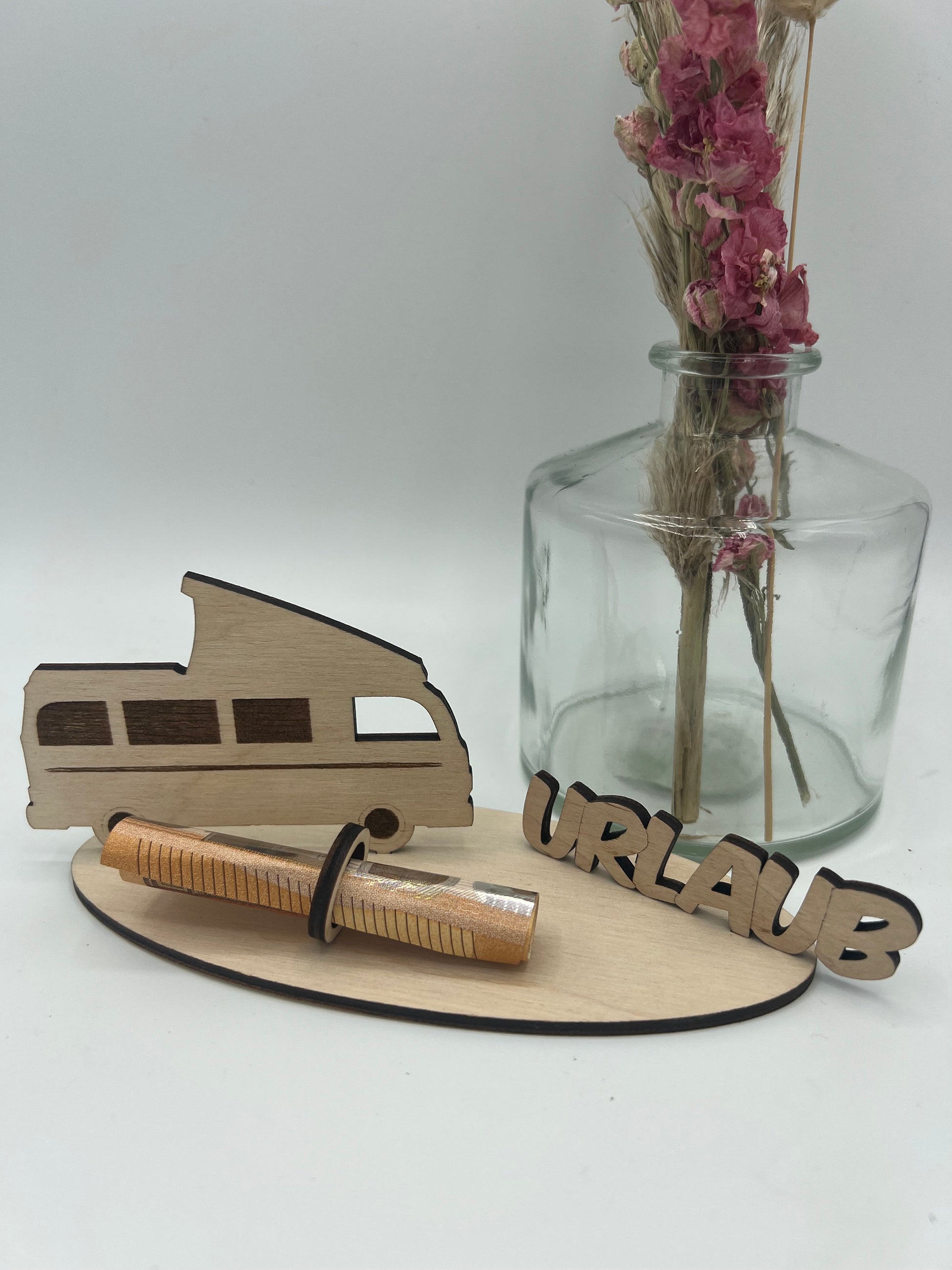 Geldgeschenk zur Rente / Camper / Holz / Geschenkidee Geldgeschenk / Rentner / Geburtstag / Urlaub / Wohnmobil / Bulli