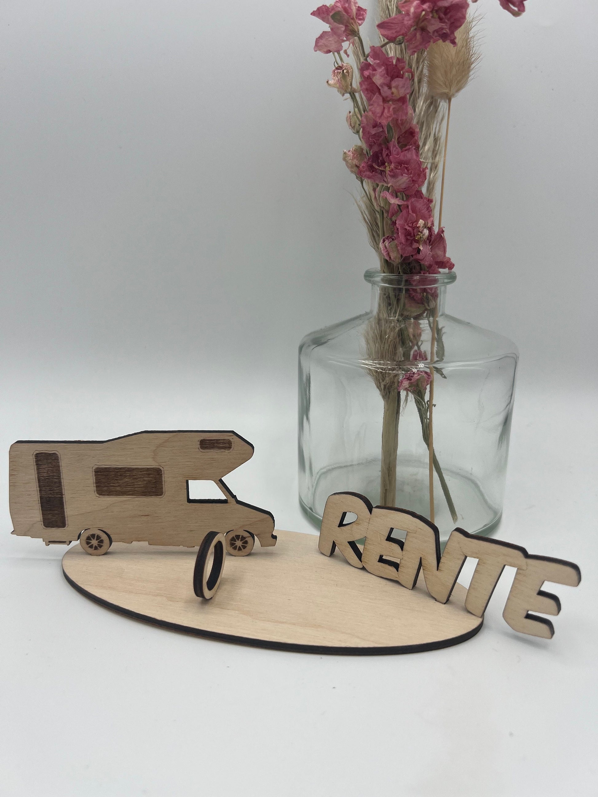 Geldgeschenk zur Rente / Camper / Holz / Geschenkidee Geldgeschenk / Rentner / Geburtstag / Urlaub / Wohnmobil / Bulli