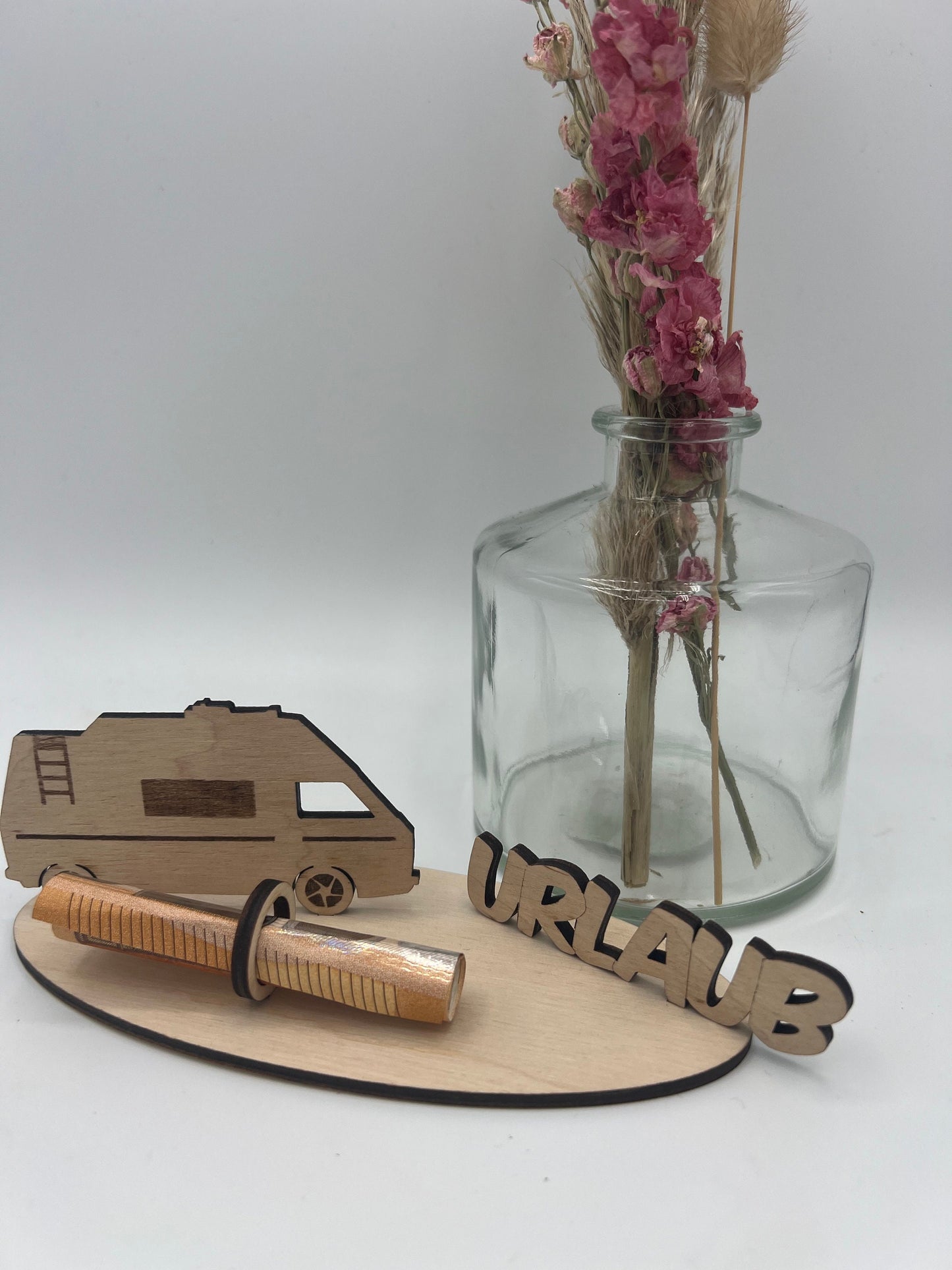 Geldgeschenk zur Rente / Camper / Holz / Geschenkidee Geldgeschenk / Rentner / Geburtstag / Urlaub / Wohnmobil / Bulli