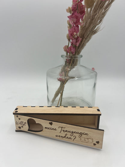 Willst du meine Trauzeugin werden ? gravierte Geschenkbox Geschenkverpackung Schokoriegel personalisierbar