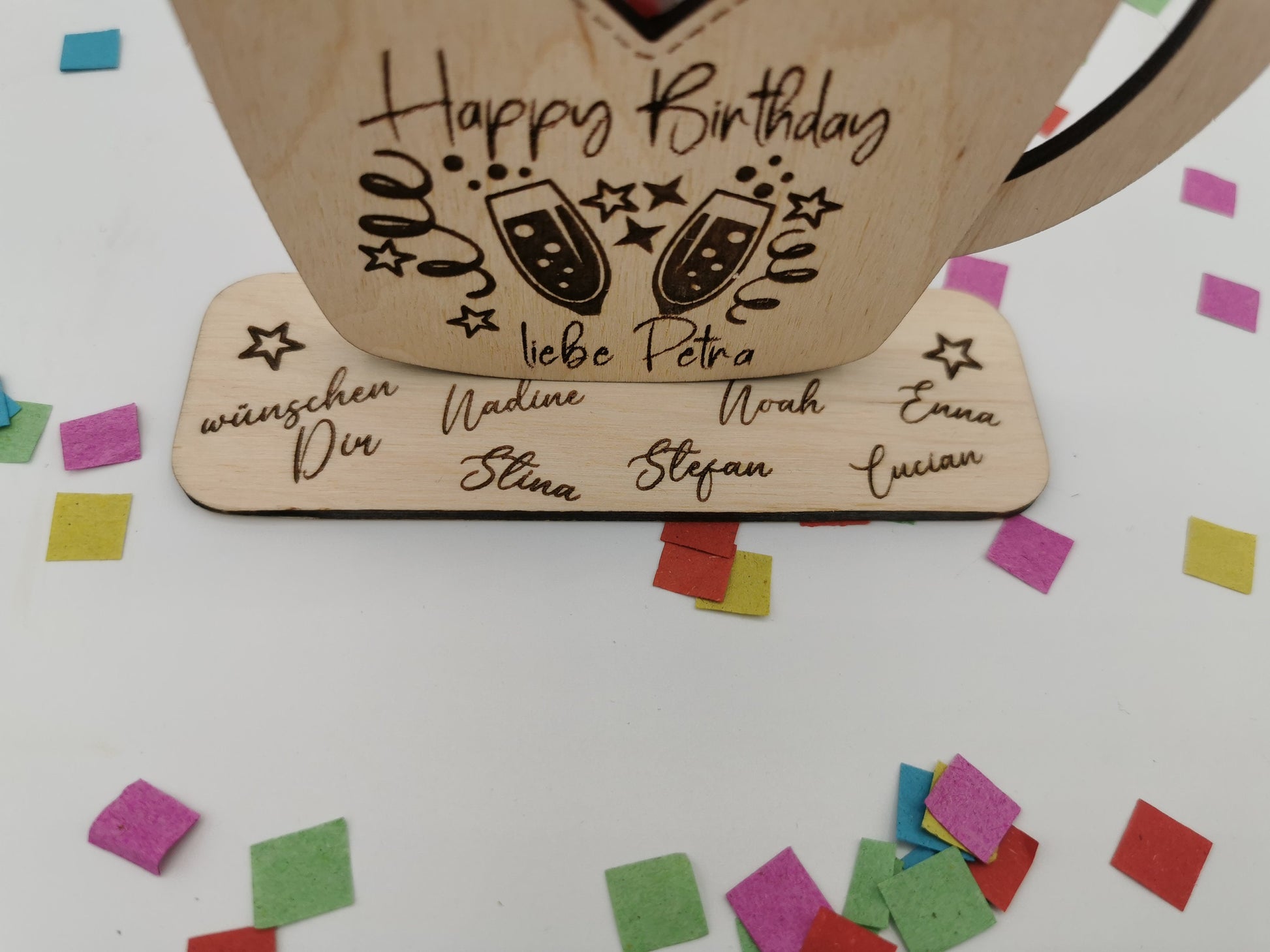 Gutschein Aufsteller - Individuelle Holzidee für Geburtstagsgeschenke, DIY Geschenke für Frauen & Männer, Abschluss Jubilare