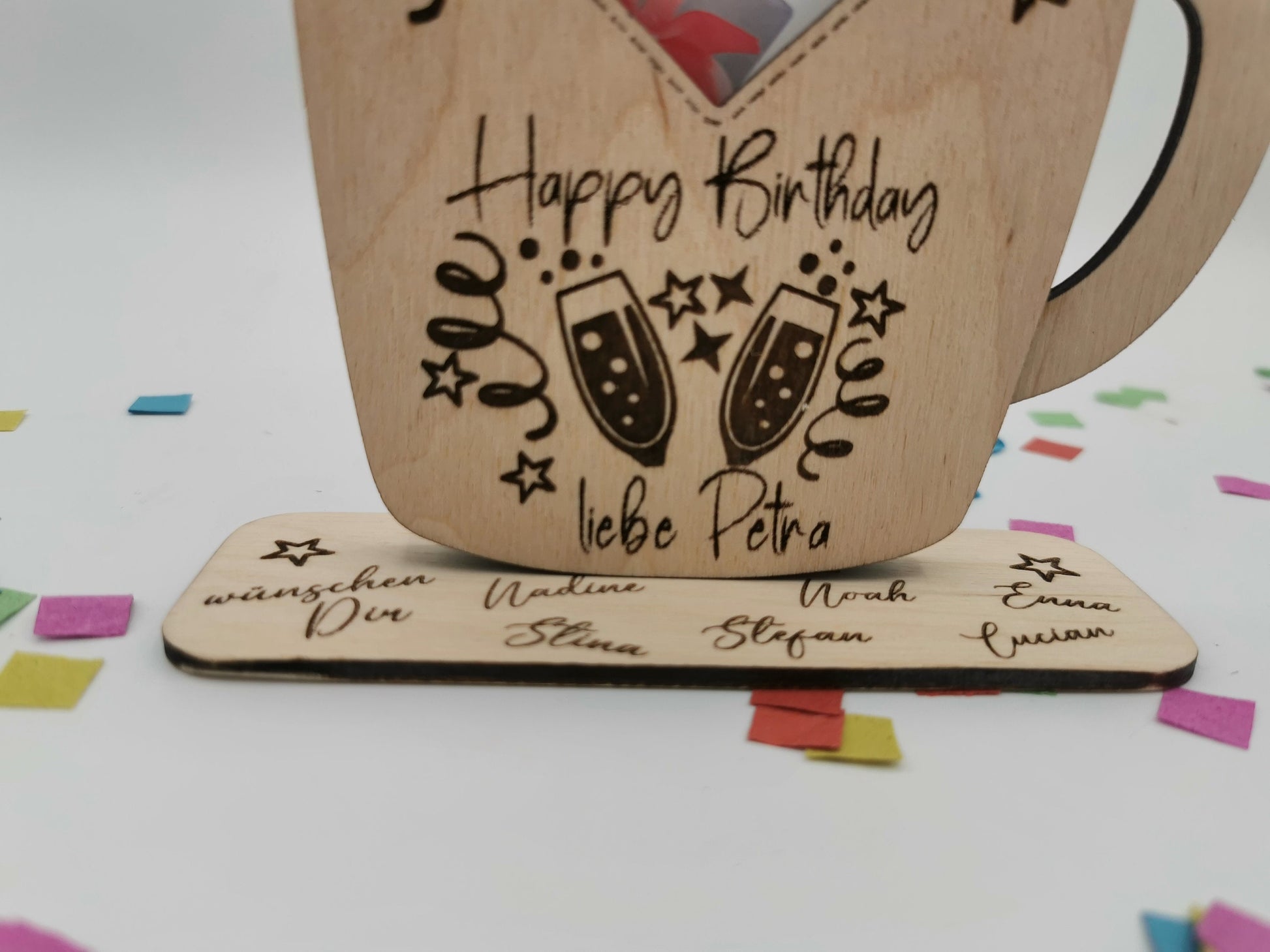 Gutschein Aufsteller - Individuelle Holzidee für Geburtstagsgeschenke, DIY Geschenke für Frauen & Männer, Abschluss Jubilare