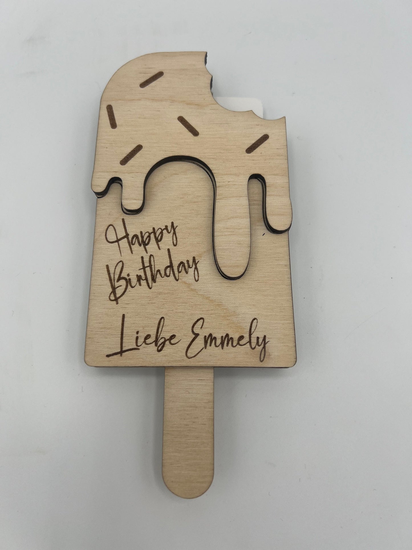 Gutschein Geschenke Halter aus Holz / Gutscheinkarte/Geldgeschenk / Eis