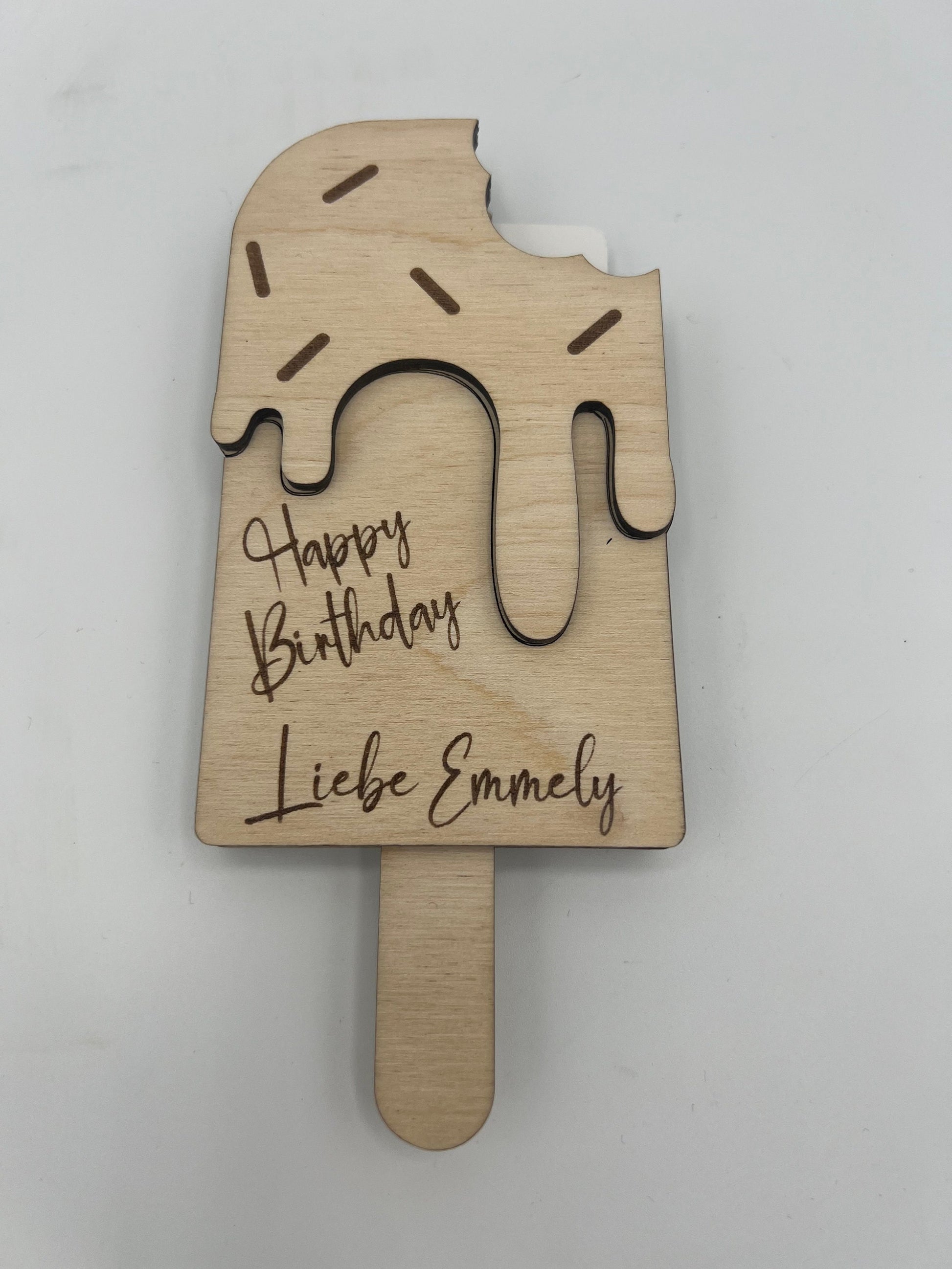 Gutschein Geschenke Halter aus Holz / Gutscheinkarte/Geldgeschenk / Eis