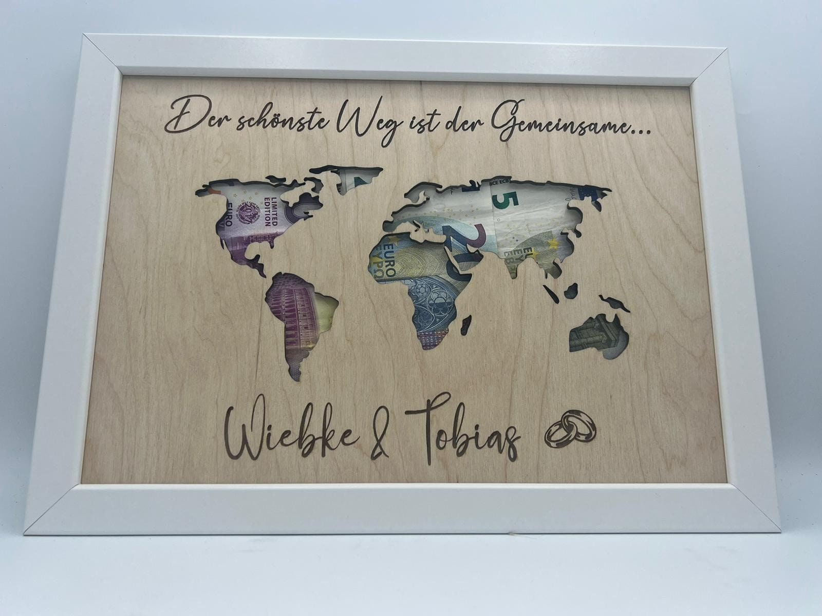 personalisiertes Hochzeitsgeschenk Weltkarte