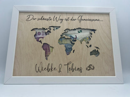 personalisiertes Hochzeitsgeschenk Weltkarte