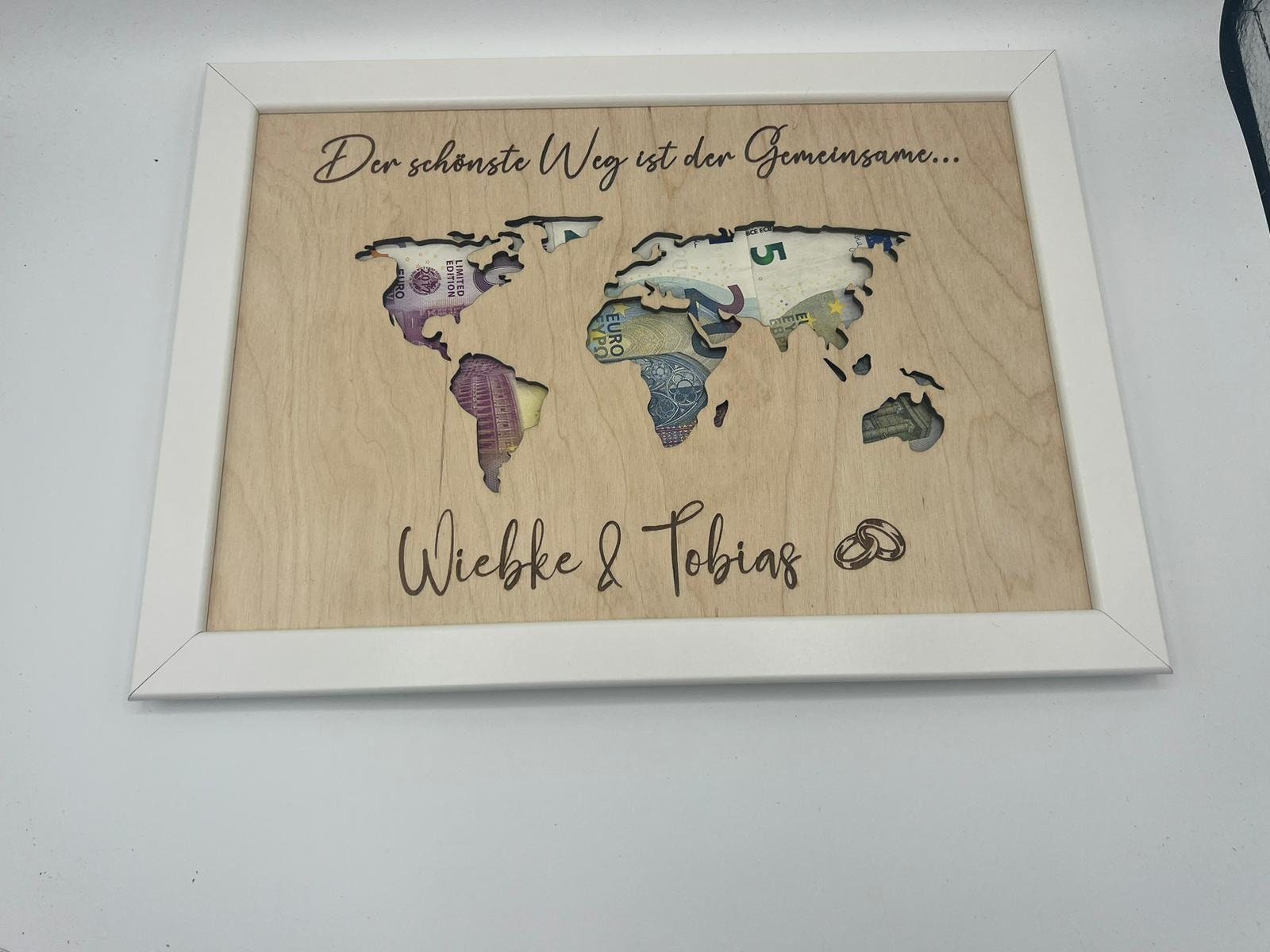 personalisiertes Hochzeitsgeschenk Weltkarte