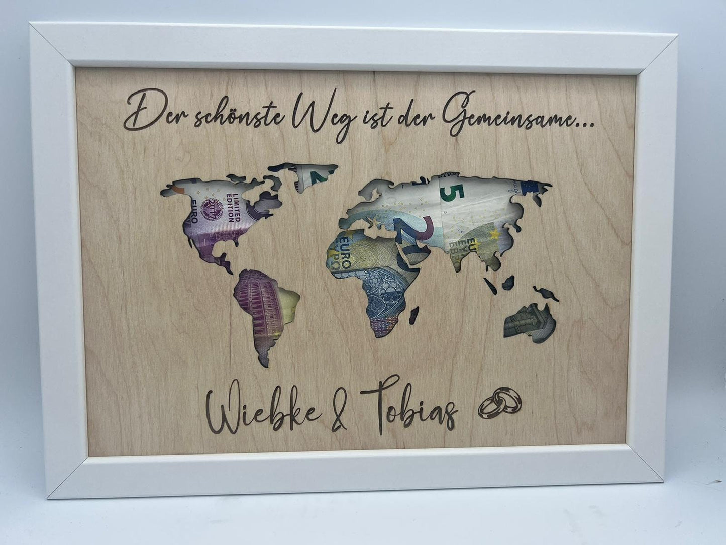 personalisiertes Hochzeitsgeschenk Weltkarte