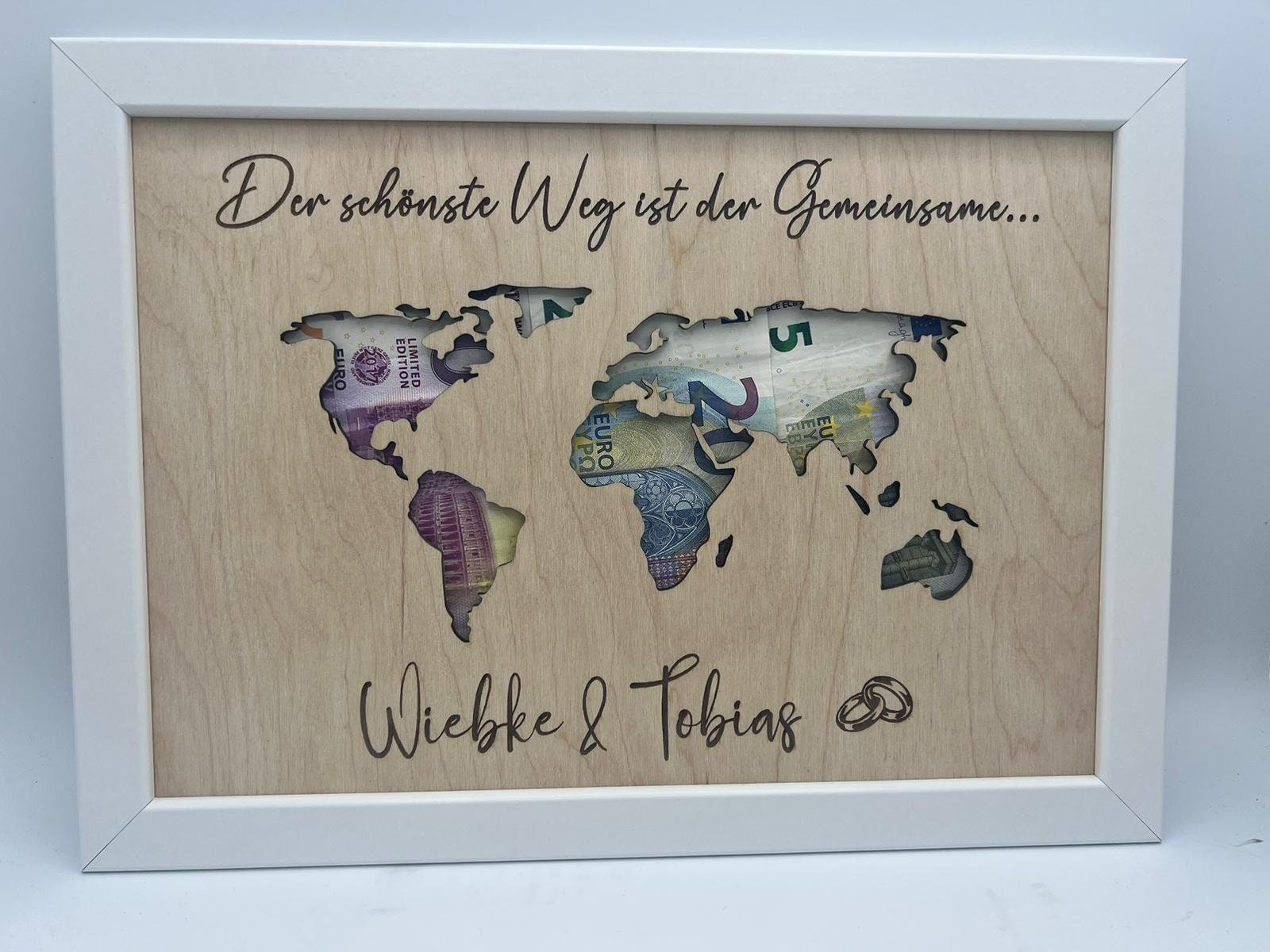 personalisiertes Hochzeitsgeschenk Weltkarte