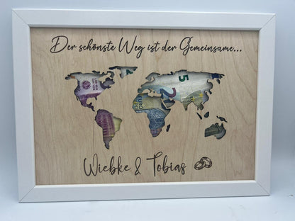 personalisiertes Hochzeitsgeschenk Weltkarte