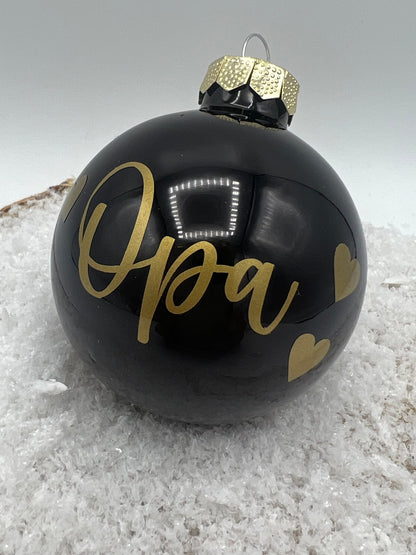 Weihnachtskugel mit Namen,schwarz Personalisiert, Christbaumkugel, Weihnachten, Chrismas, Geschenk, Geschenke, Liebe, Love
