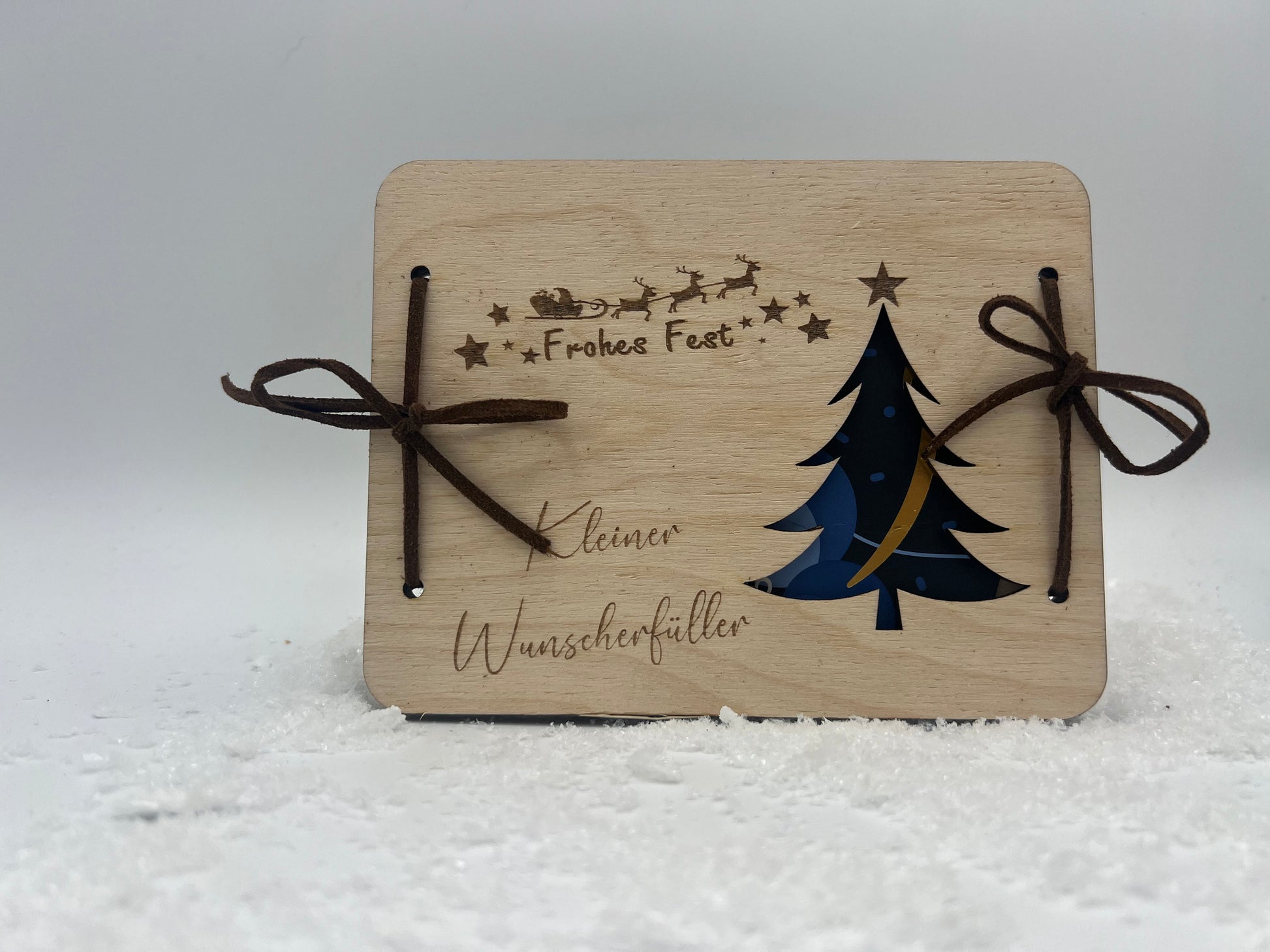 Geschenkkarte Geldgeschenk aus Holz mit Tannenbaum / Geld schenken / Gutscheinkarte / Weihnachten
