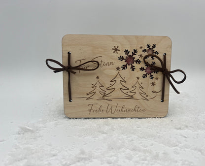 Geldgeschenk. Gutscheinkarte / Weihnachtskarte, Geschenkgutschein personalisierbar