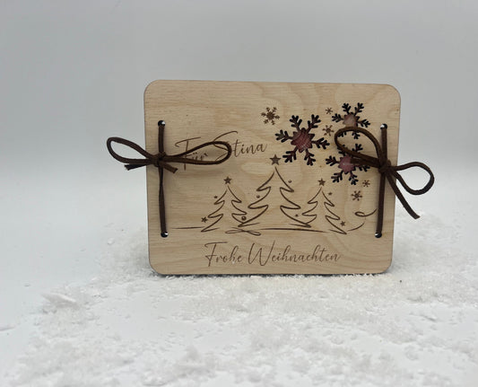Geldgeschenk. Gutscheinkarte / Weihnachtskarte, Geschenkgutschein personalisierbar
