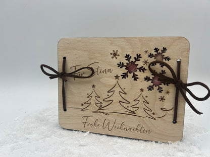 Geldgeschenk. Gutscheinkarte / Weihnachtskarte, Geschenkgutschein personalisierbar
