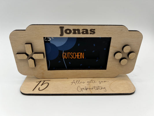 Geldgeschenk zum Geburtstag, Jugendweihe, Konfirmation, Gutscheinhalter Gaming, Zocker Spielekonsole Verpackung, Geschenkkartenhalter
