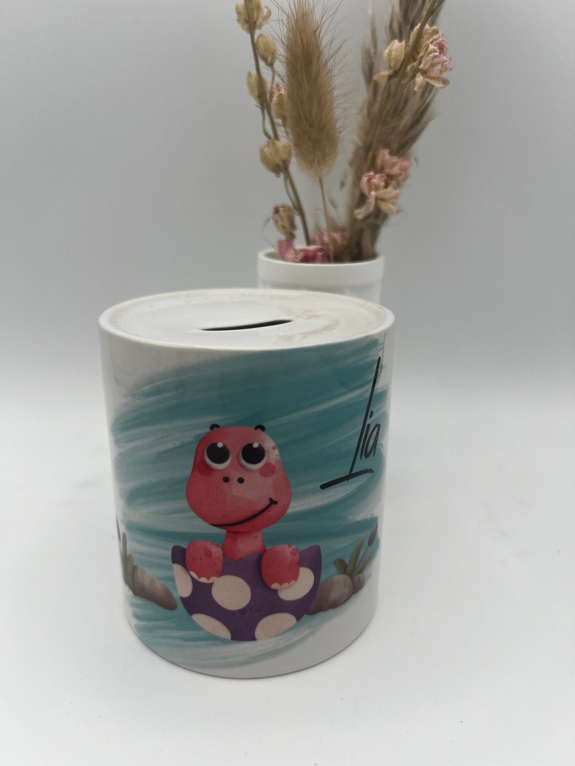 Spardose Dinosaurier, Spardose für Kinder, Geschenkidee für Kinder, Individuelles Geschenk, Spardose für Jungen /Mädchen, Personalisiert
