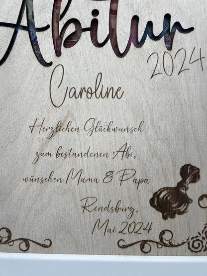 Urkunde zum bestandenen Abitur, Schulabschluss als Geldgeschenk, personalisierte Geschenkidee