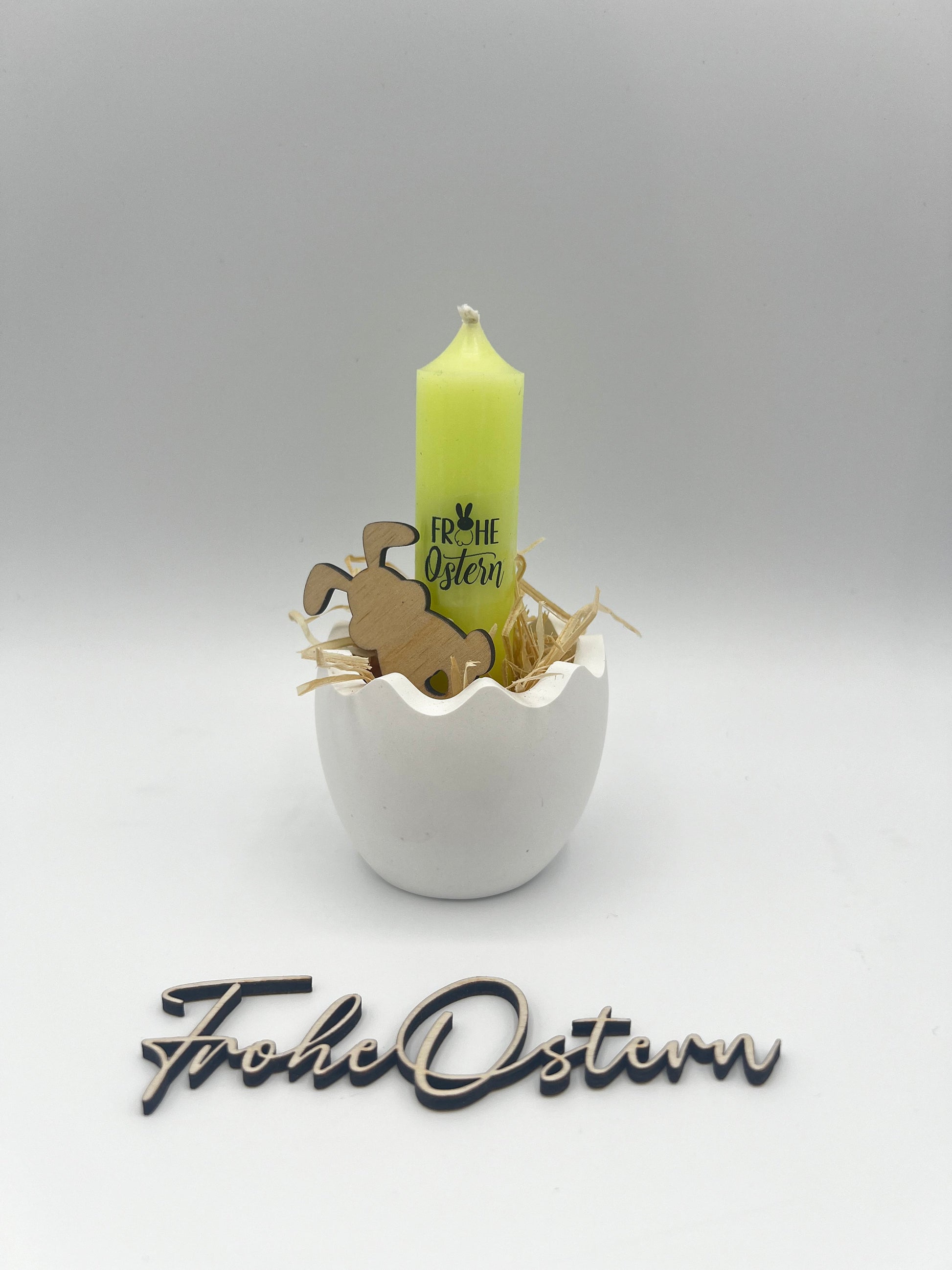 Raysin Kerzenhalter Osterei, Eierschale für Stabkerze, Dekoration Frühling Ostern, Tischdeko, Tischdekoration Osterfest