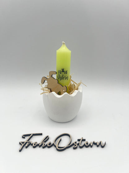 Raysin Kerzenhalter Osterei, Eierschale für Stabkerze, Dekoration Frühling Ostern, Tischdeko, Tischdekoration Osterfest