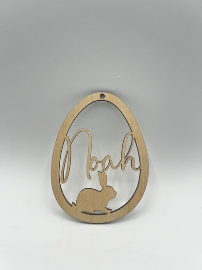 Osterdeko personalisiert aus Holz, Ostergeschenk, Anhänger Ostereier mit Name zu Ostern, Osteranhänger, Holzanhänger, Osternest, Osterkorb