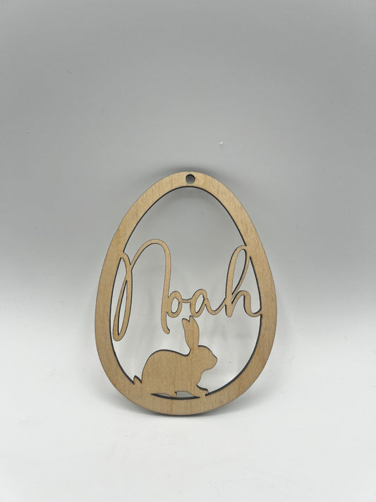 Osterdeko personalisiert aus Holz, Ostergeschenk, Anhänger Ostereier mit Name zu Ostern, Osteranhänger, Holzanhänger, Osternest, Osterkorb