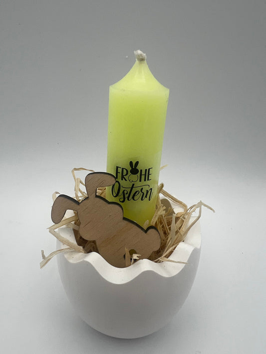 Raysin Kerzenhalter Osterei, Eierschale für Stabkerze, Dekoration Frühling Ostern, Tischdeko, Tischdekoration Osterfest