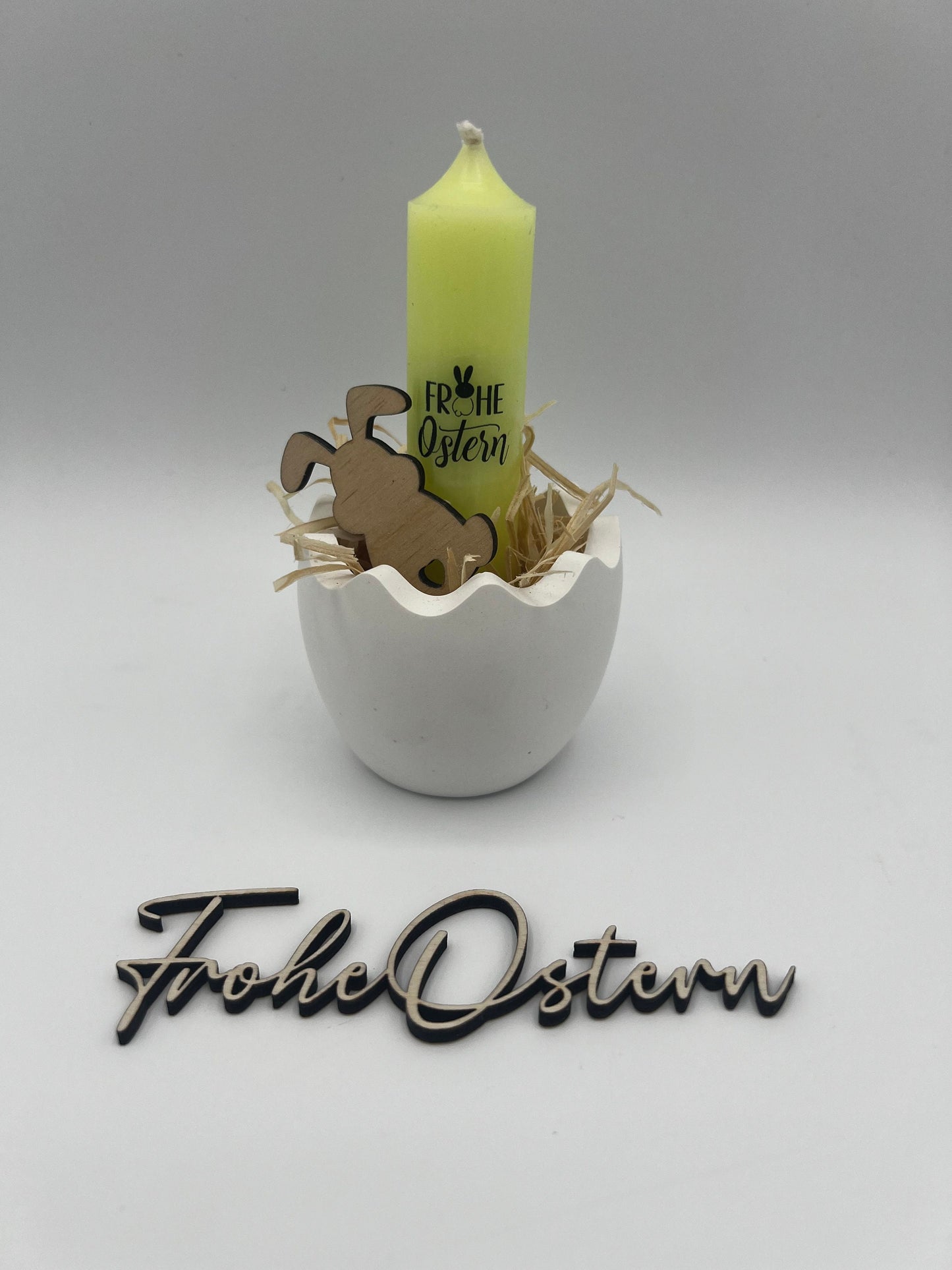 Raysin Kerzenhalter Osterei, Eierschale für Stabkerze, Dekoration Frühling Ostern, Tischdeko, Tischdekoration Osterfest