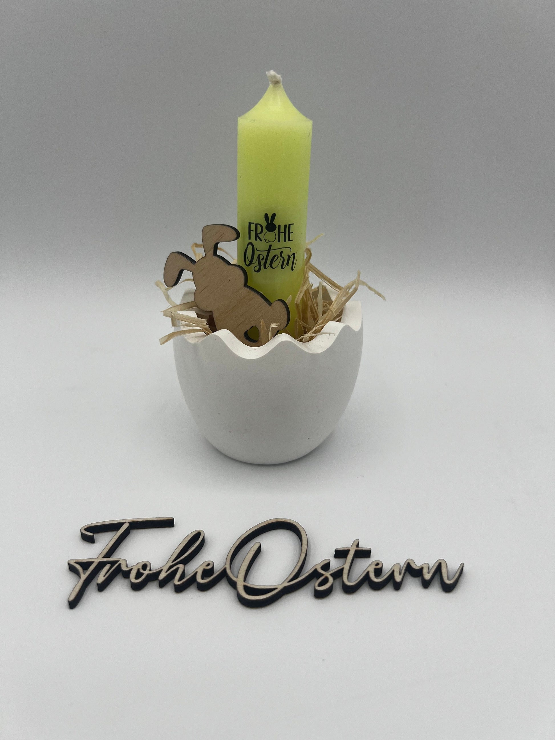 Raysin Kerzenhalter Osterei, Eierschale für Stabkerze, Dekoration Frühling Ostern, Tischdeko, Tischdekoration Osterfest