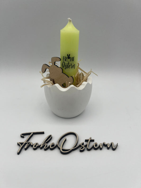 Raysin Kerzenhalter Osterei, Eierschale für Stabkerze, Dekoration Frühling Ostern, Tischdeko, Tischdekoration Osterfest