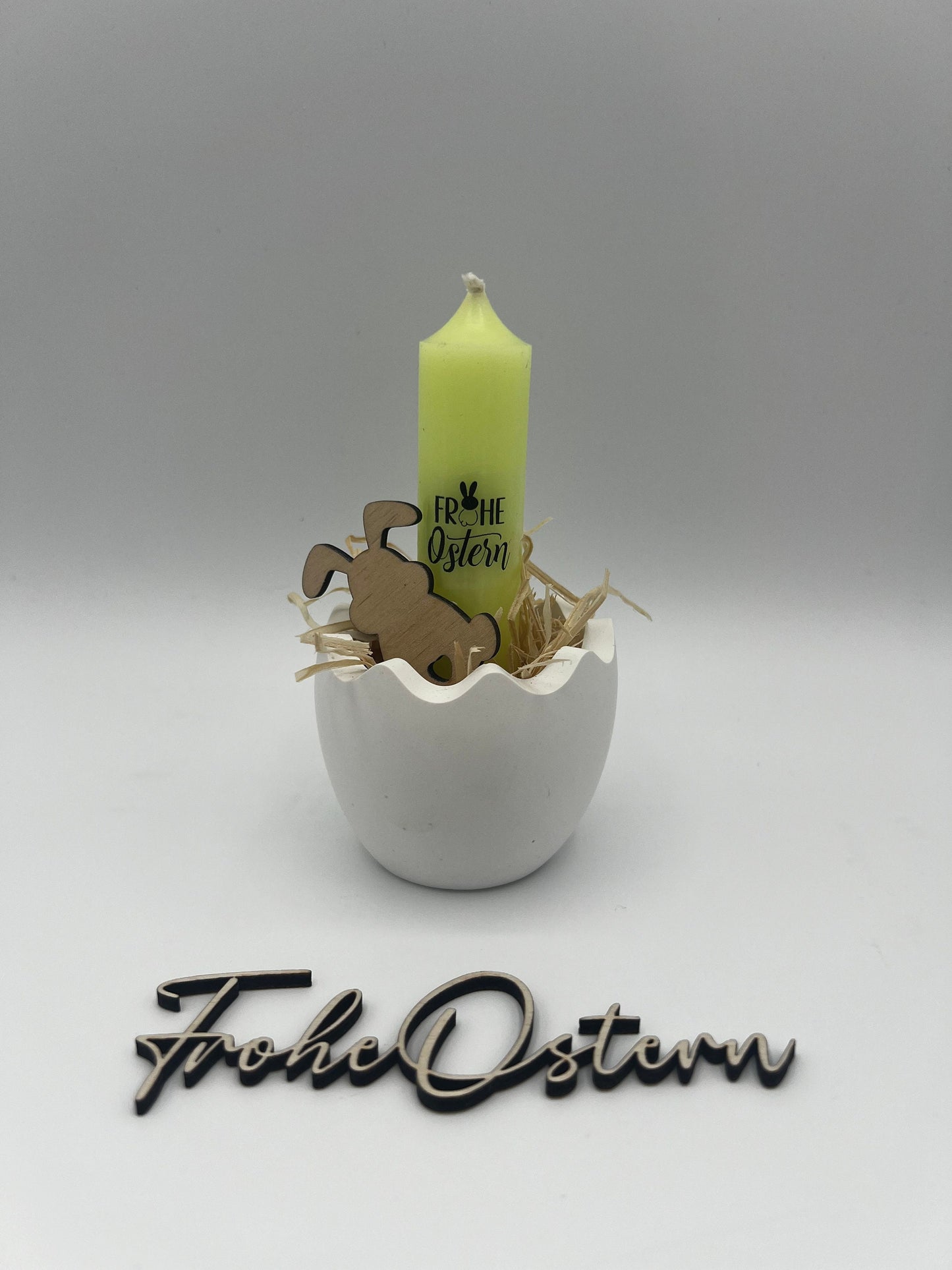 Raysin Kerzenhalter Osterei, Eierschale für Stabkerze, Dekoration Frühling Ostern, Tischdeko, Tischdekoration Osterfest