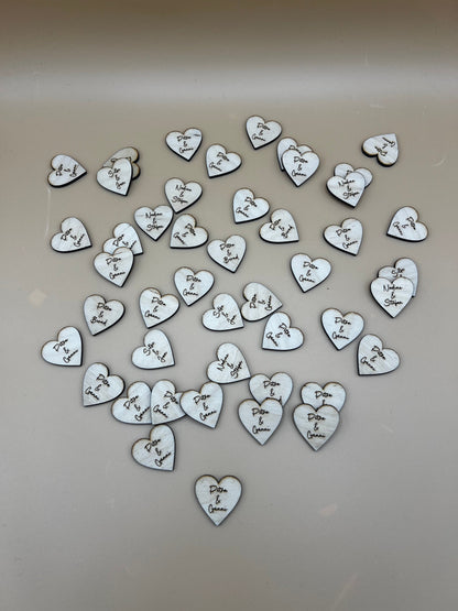 Streudeko zur Hochzeit /Dekoration Tisch / Herzen mit Namen/ Platzkarten/Holz Herz Personalisiert Hochzeit Tischdeko Geburtstag/ 50stk