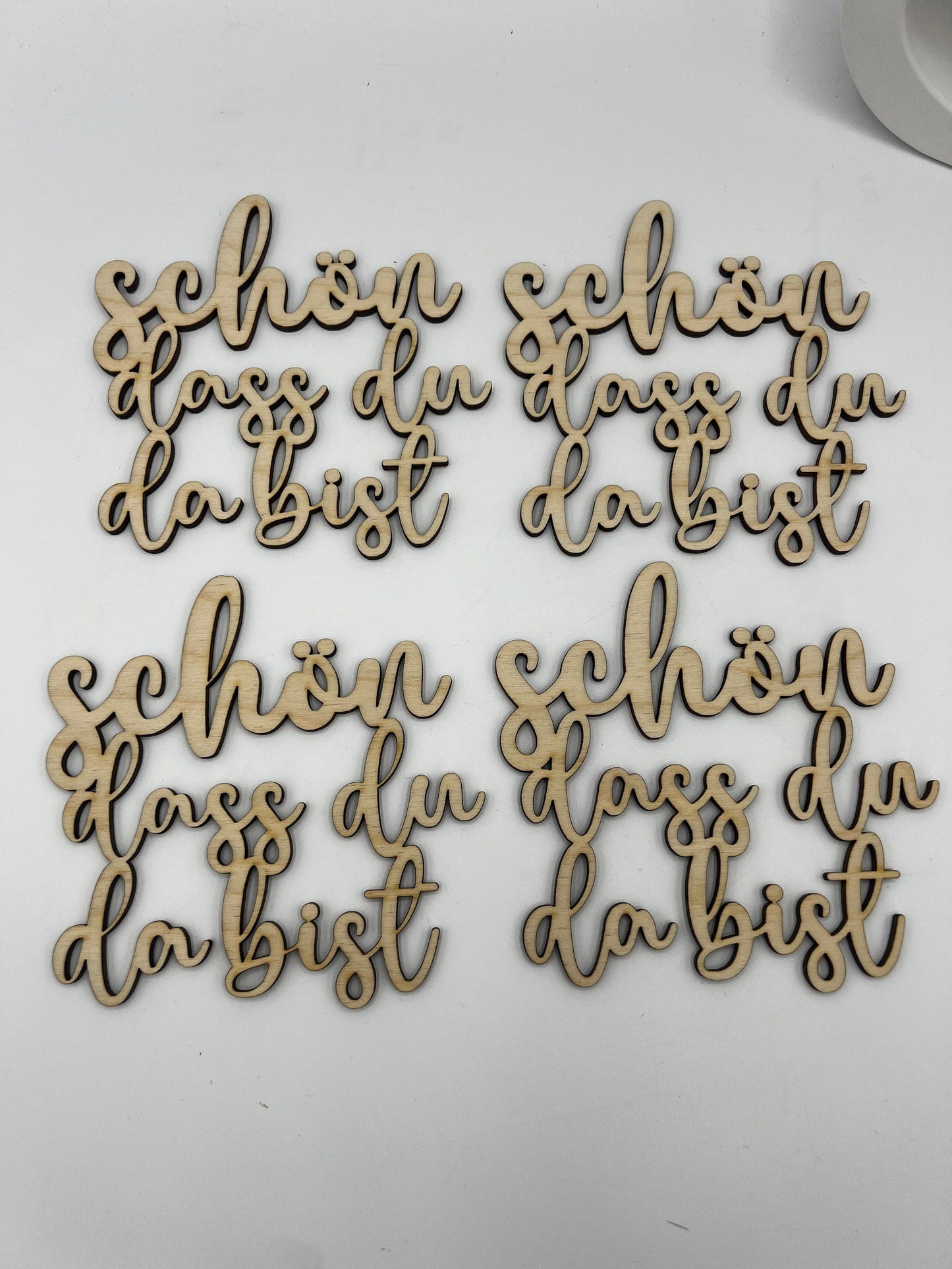 Glasuntersetzer personalisiert, Untersetzer, holzuntersetzer, Schön das es dich gibt , Untersetzer Spruch aus Holz 4stück