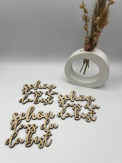 Glasuntersetzer personalisiert, Untersetzer, holzuntersetzer, Schön das es dich gibt , Untersetzer Spruch aus Holz 4stück