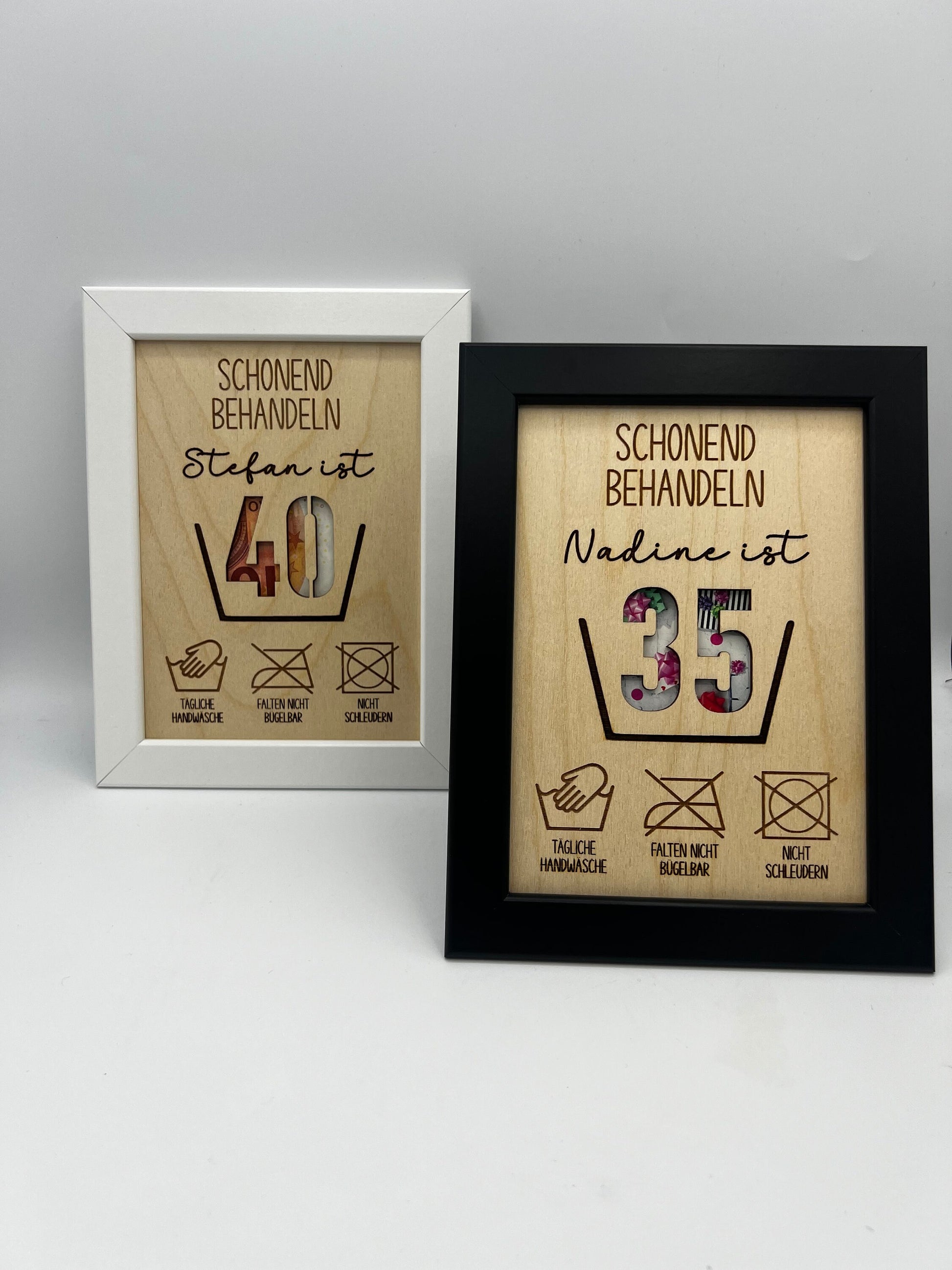 Schonend Behandeln Geldgeschenk, Geschenk zum 30. Geburtstag, Holzgeschenk , Geld Geschenkidee zum 40. Geburtstag, Geburtstagsgeschenk 50.