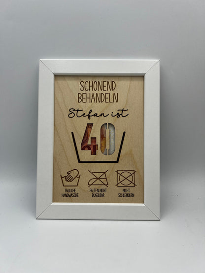 Schonend Behandeln Geldgeschenk, Geschenk zum 30. Geburtstag, Holzgeschenk , Geld Geschenkidee zum 40. Geburtstag, Geburtstagsgeschenk 50.