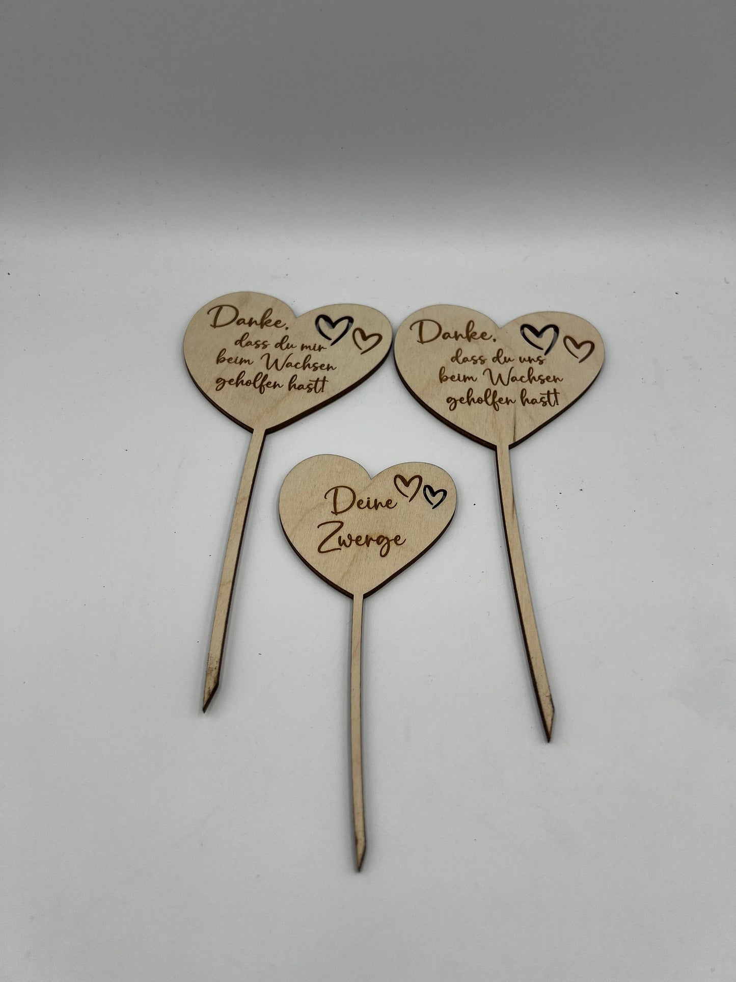 Blumenstecker aus Holz, Geschenk Personalisiert Abschied Kindergarten, Tagesmutter, Schulabschluss, Blumenschild mit Namen, Danke sagen