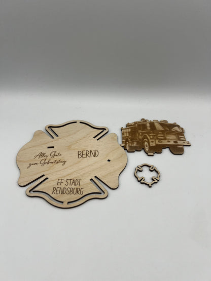 Feuerwehr Geldgeschenk aus Holz
