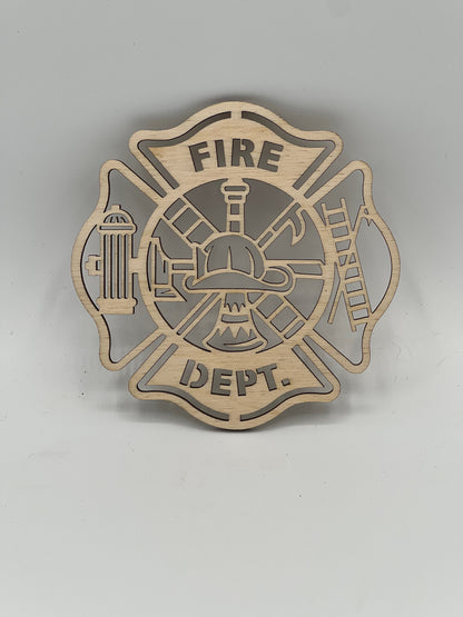 Glasuntersetzer Feuerwehr , Glasuntersetzer Holz , 4 stück Untersetzer, Geburtstaggeschenk , Geburtstag , Feier , Hochzeit