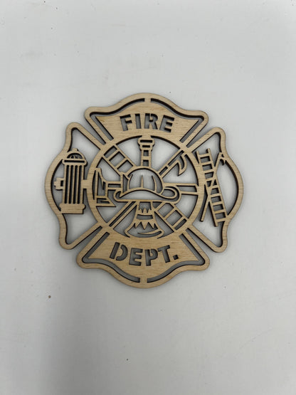 Glasuntersetzer Feuerwehr , Glasuntersetzer Holz , 4 stück Untersetzer, Geburtstaggeschenk , Geburtstag , Feier , Hochzeit