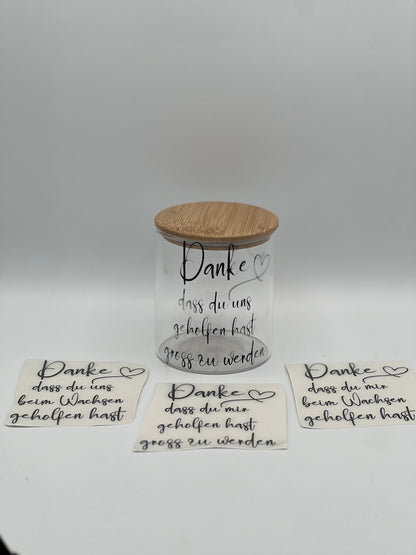 Aufkleber für Blumentopf, Abschiedsgeschenk Kindergarten, Geschenk Lehrer, Danke, dass du mir beim Wachsen geholfen hast, Personalisierbar