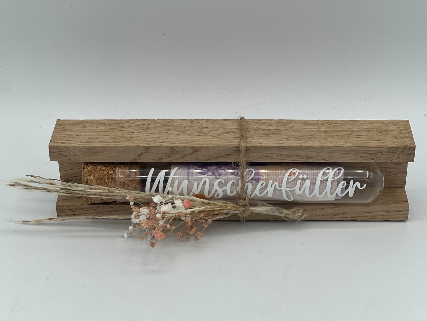 Geldgeschenk Reagenzglas, Wunscherfüller Reagenzglas zum Geburtstag, Hochzeit, Taufe personalisiertes Geldgeschenk - Reagenzglas