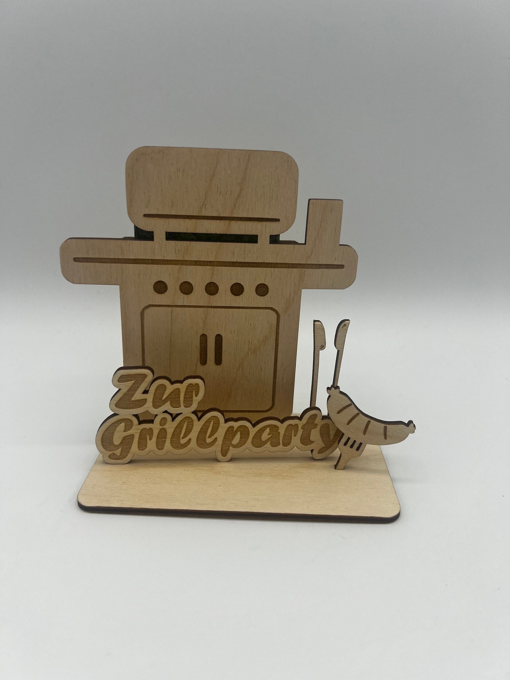 Geldgeschenk zum Geburtstag/ Gutscheinhalter / Grill aus Holz / Geschenkeverpackung / Gutschein verschenken/ Geschenk Ideen