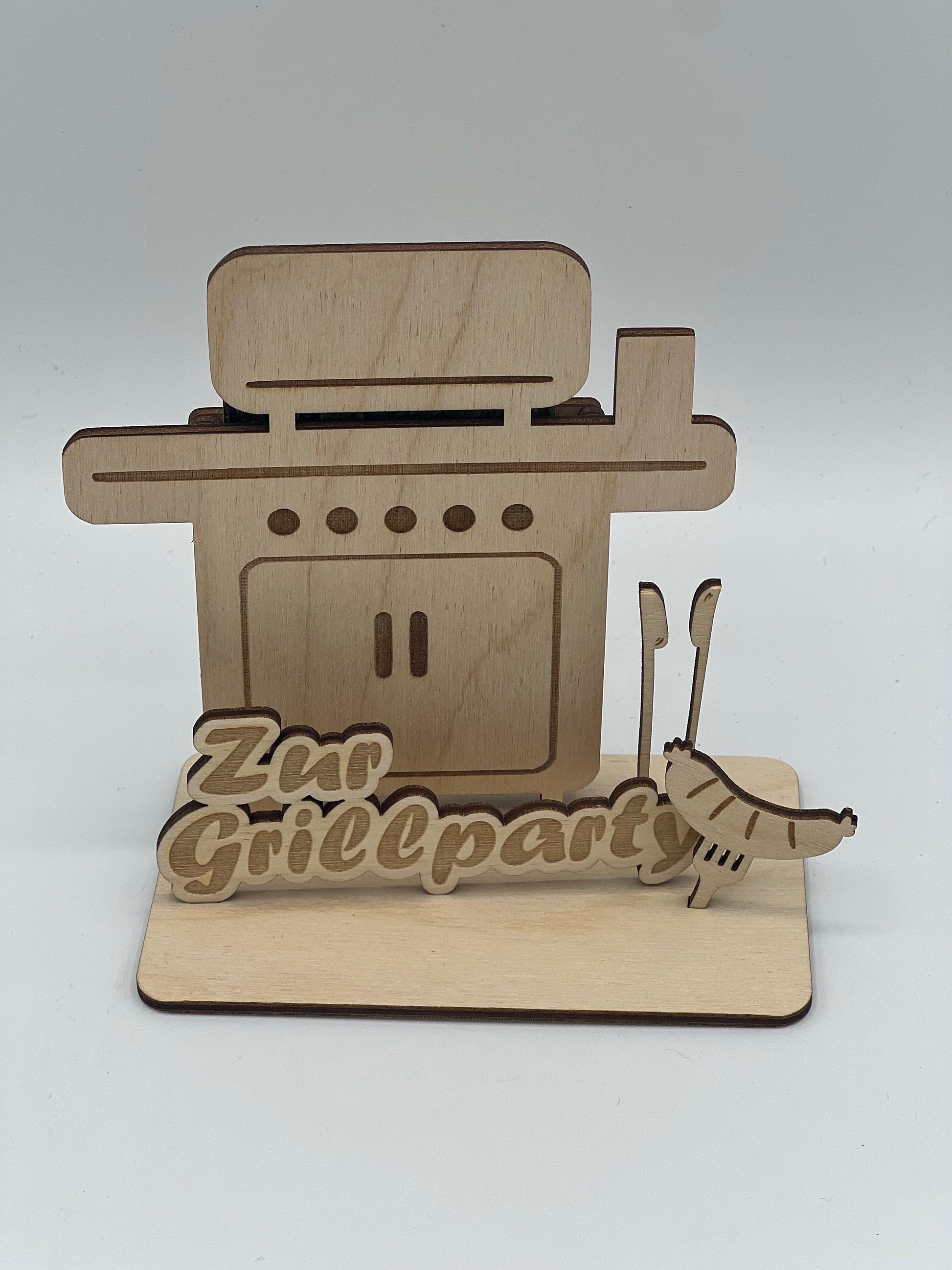 Geldgeschenk zum Geburtstag/ Gutscheinhalter / Grill aus Holz / Geschenkeverpackung / Gutschein verschenken/ Geschenk Ideen