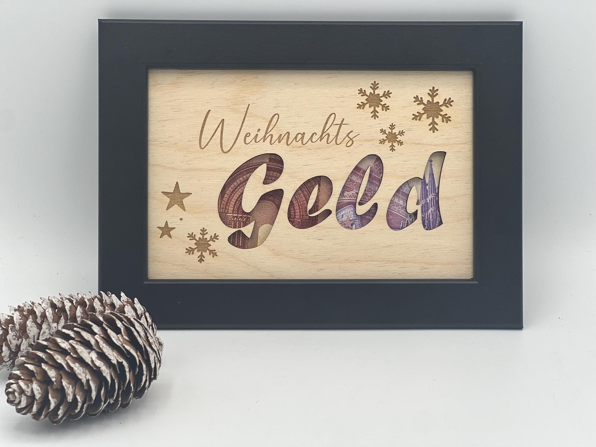 Geldgeschenk Weihnachten / Geschenkverpackung / personalisiert / Tannenbaum/ Schneeflocke / Weihnachtsmann