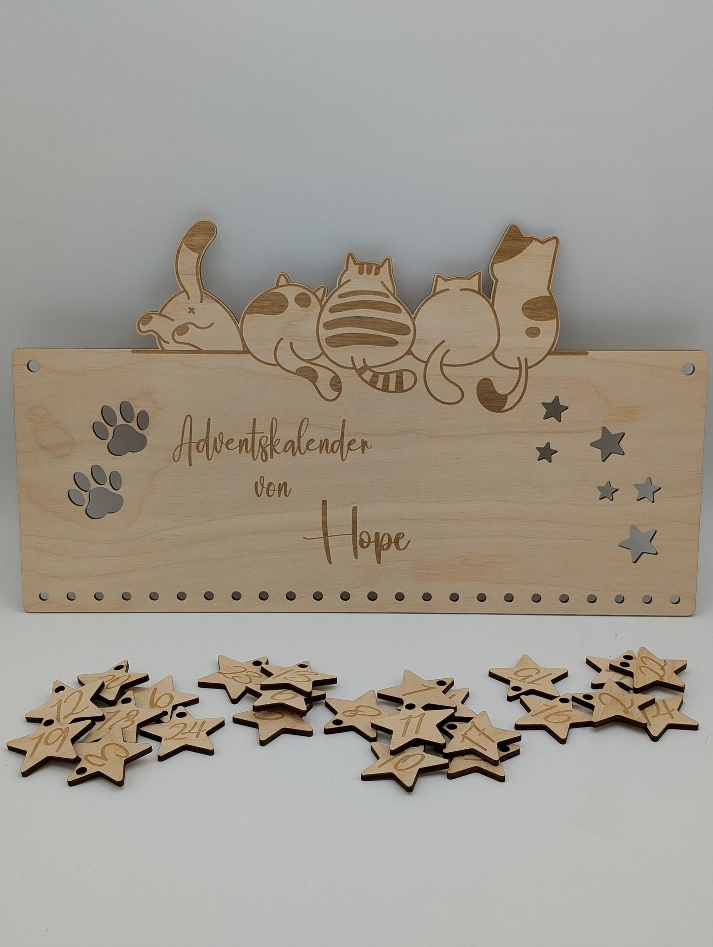DIY Adventskalender aus Holz Hund/Katze, für deine felligen Freunde zu Weihnachten, Weihnachtsgeschenk für Tiere