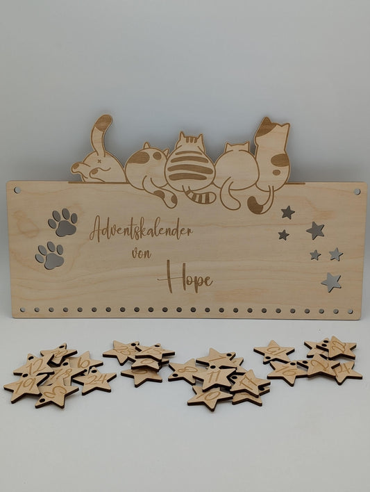 DIY Adventskalender aus Holz Hund/Katze, für deine felligen Freunde zu Weihnachten, Weihnachtsgeschenk für Tiere